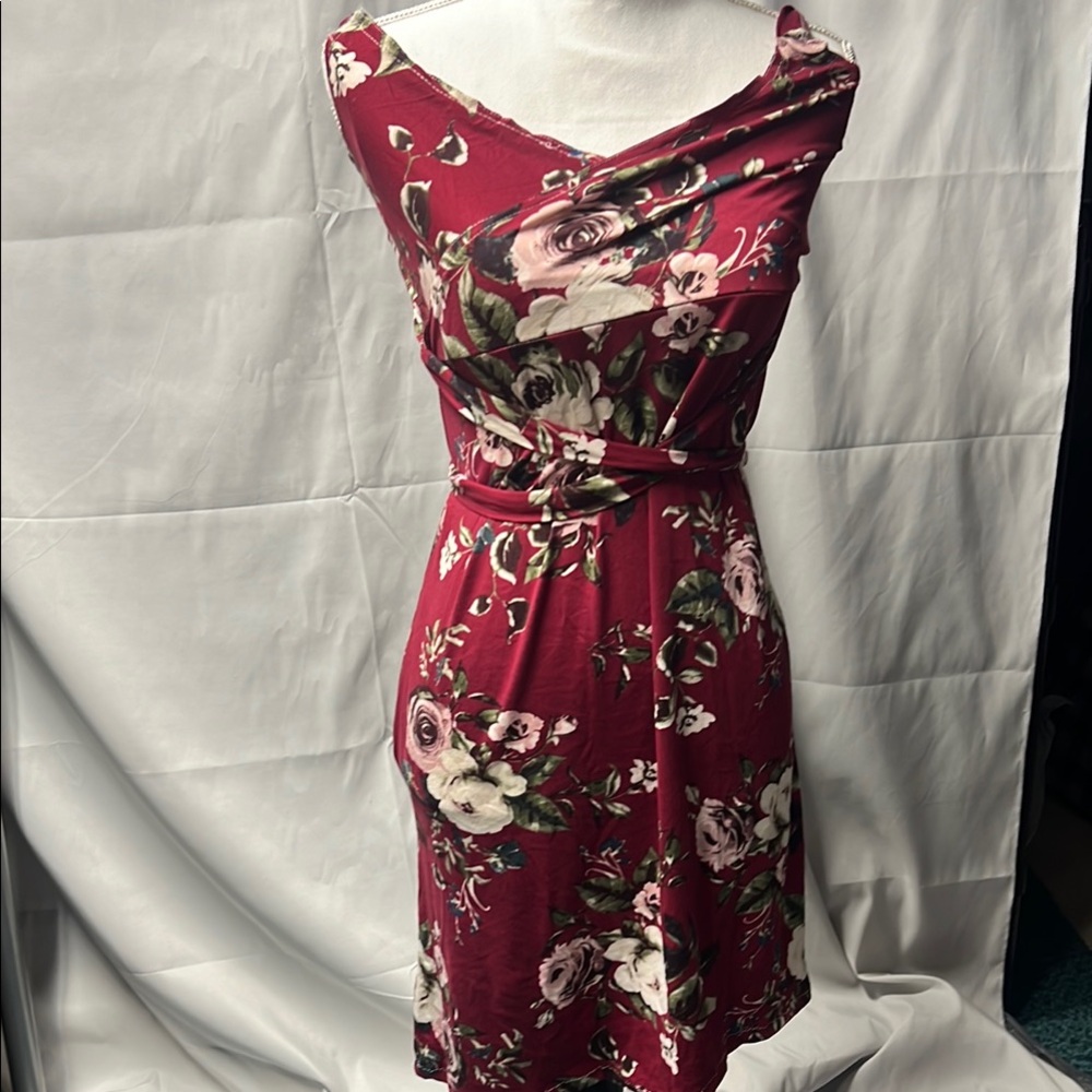 Floral Burgundy Dress